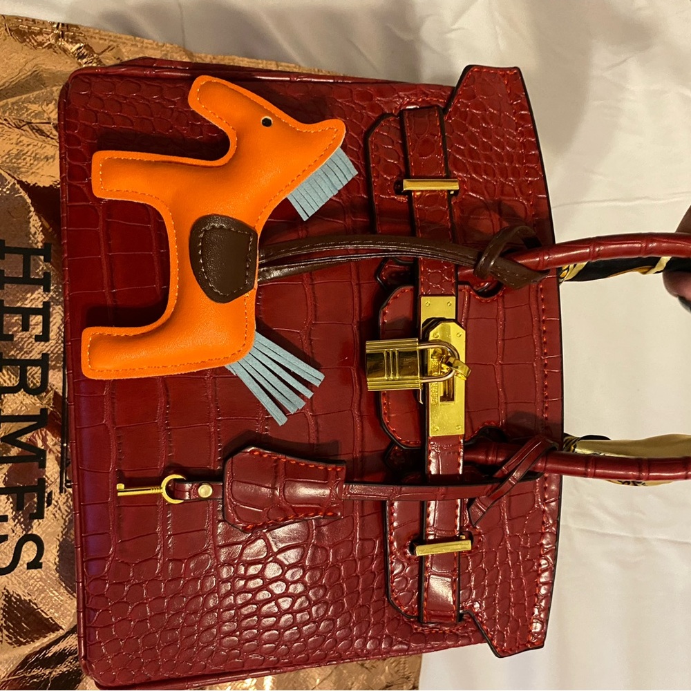 Fashion Chic Red Wine Crocodile Leather Birkin 20 Handbag - Picture 15 of 15
